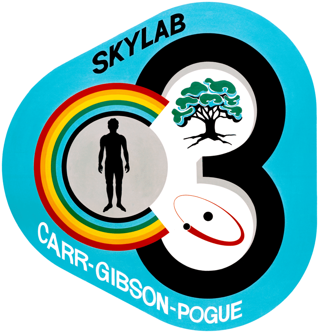 Le patch officiel de la mission Skylab 4. Qui porte le numéro 3