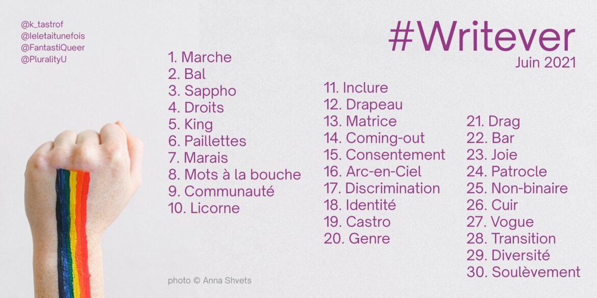 Défi d’écriture Writever de juin 2021 : les consignes