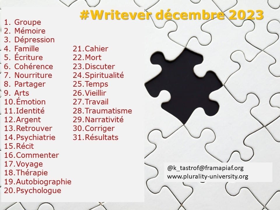 Défi d’écriture Writever de décembre 2023 : les consignes