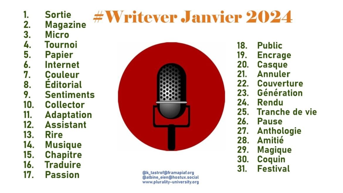Défi d’écriture Writever de janvier 2024 : les consignes