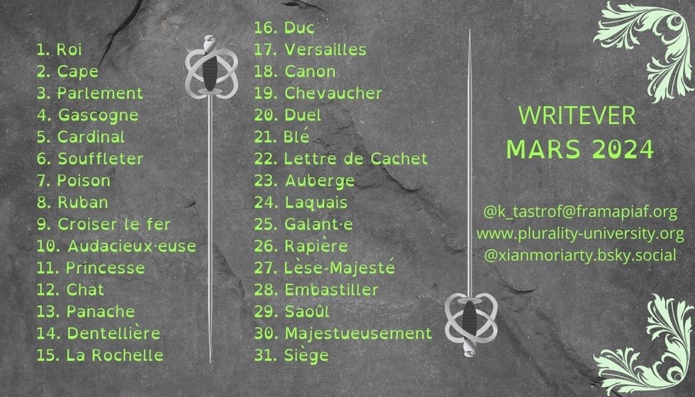 Défi d’écriture Writever de mars 2024 : les consignes